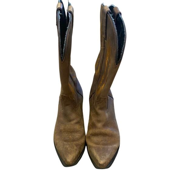 Harley‎ Davidson Brown Leather Western Cowboy Boots Men’s 8.5 Distressed main image 10